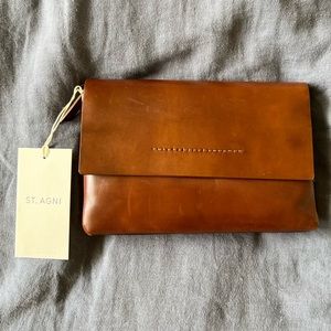 St. Agni Aren Clutch - Brown Leather